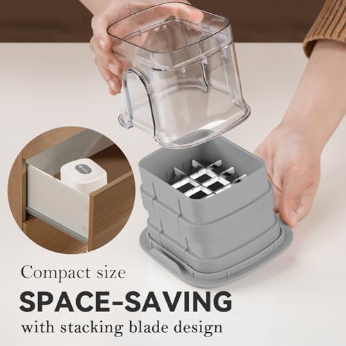 Vegetable Chopper Cube Container, Three Blades, French Fry Cutter