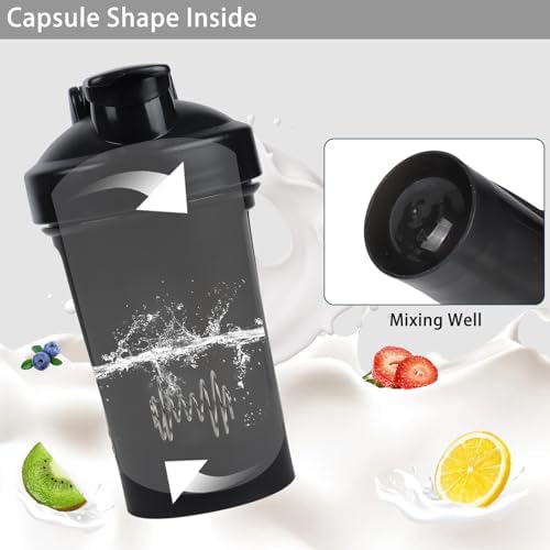 400ml Protein Shaker Bottle,Gym Small Shakes Cup with Mixing Ball - Image 4