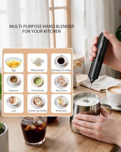 CIRCLE JOY Electric Milk Frother with Variable Speed, 3 Detachable Whisks - Image 6