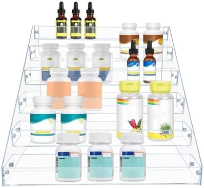 6-Tier Clear Acrylic Spice Rack for Countertops