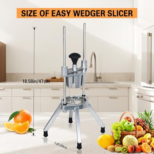 Hakka Commercial Easy Wedger Slicer Lemon Cutter with 3 Blades, 4/6/8 Wedger Stainless Steel Fruit Cutter Lime Slicer for Lemons Limes Tomatoes Potatoes - Image 5