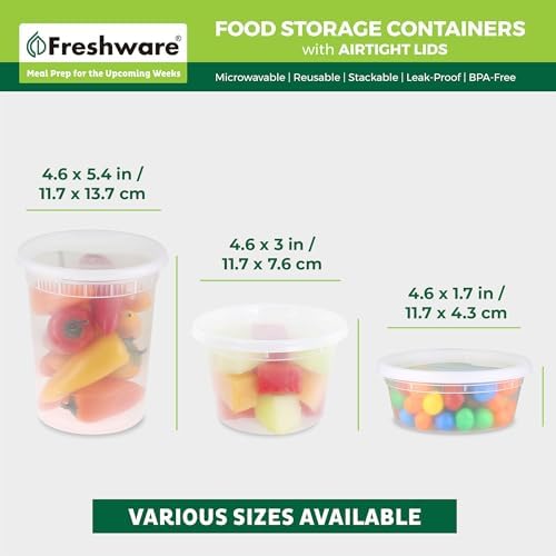 Food Storage Containers with Lids 8/16/32 oz [60 Set]