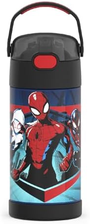 FUNTAINER Water Bottle with Straw, 12oz, Spider-Man