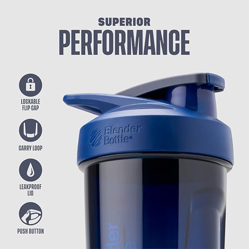 BlenderBottle Sport Flip Tritan Shaker Bottle 28 oz Blue - Image 2
