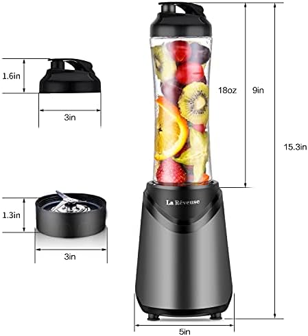 Personal Size Blender for Shakes and Smoothies, 2 Cups, Gray