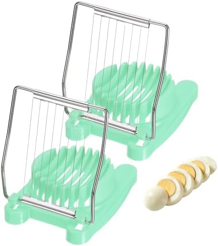 uxcell 2pcs Egg Slicer for Hard Boiled Egg Stainless Steel Wire Light Green by uxcell