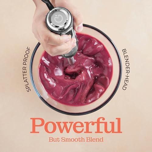 Powerful Immersion Blender, Electric Hand Blender 500 Watt with Turbo Mode, Detachable Base. Handheld Kitchen Blender Stick for Soup, Smoothie, Puree, Baby Food, 304 Stainless Steel Blades (Grey) - Image 4