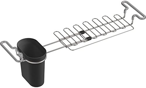 Kohler K-5473-CHR Multi-Purpose Over-The-Sink Drying Rack, Caddy with Kitchen Towel Bar Holder, Soaking Cup. Expandable 14.6" to 17.6", 17.625 x 5 x 5.25, Charcoal