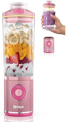 Ninja Blast Max Portable Blender, Twist & Go, 22oz, Pink, BC251PK1