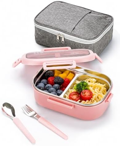 28oz Stainless Steel Leakproof 2-Compartment Bento Lunch Box