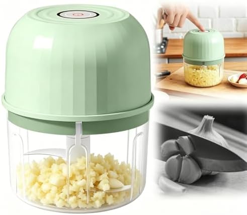 Electric Garlic Chopper Portable Mini Portable Veggie Chopper, Light Green by Hulezt