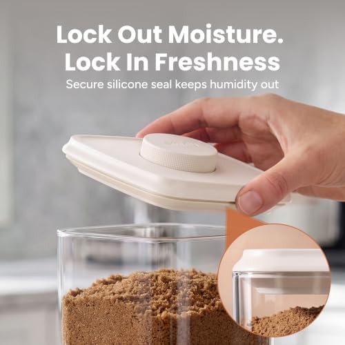 Glass Airtight Food Storage Containers with Pop Lids - White