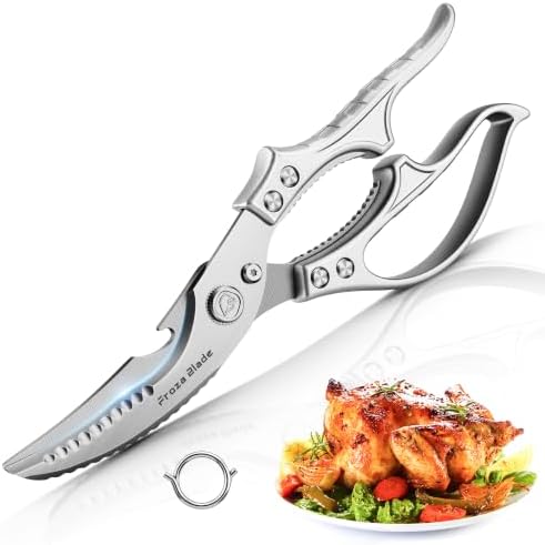 Poultry Shears, Heavy Duty All Purpose Kitchen Scissors Spring Loaded