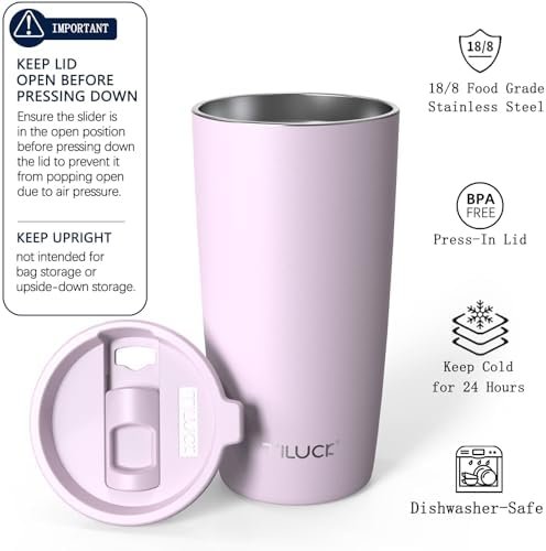 TILUCK 20 oz Insulated Coffee Tumbler with BPA-Free Lid - Image 2