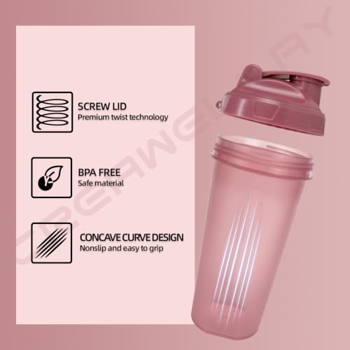 28oz Protein Shaker Bottle with Blending Ball for Gym Blue&Pink - Image 4