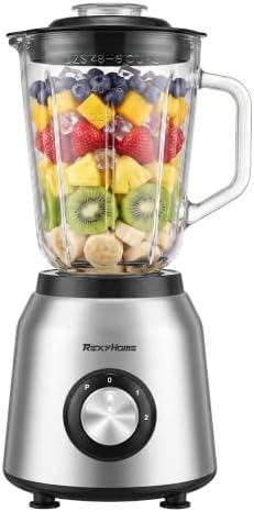 700W Blender with 50oz Glass Jar, Countertop Blenders for Kitchen by REXYHOME
