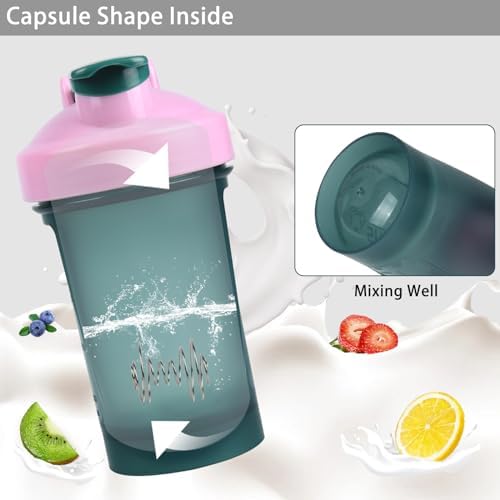 400ml Protein Shaker Bottle,Gym Small Shakes Cup with Mixing Ball - Image 4