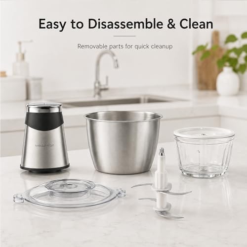 500W Food Chopper, Meat Grinder with Stainless Steel Blades