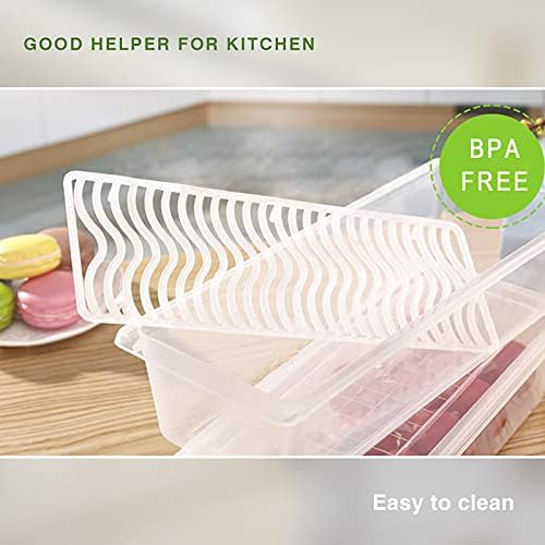 6 Pack Produce Saver Refrigerator Organizer Bins for Fruits and Vegetables- 3 Pack 1.5L + 3 Pack 4.5L