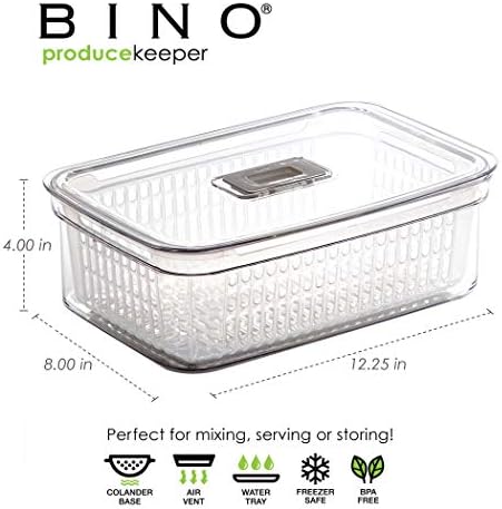 Produce Saver - 15.2 Cup/3.6L | Fridge Storage Containers for Fruits and Vegetables | Vegetable Storage with Adjustable Air Vent, Removable Basket | BPA-Free Fridge Organizers and Storage