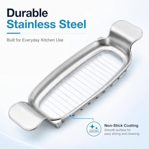 Butter Slicer Stainless Steel Wire Cheese Slicer Cheese Slicer, Kitchen Food Tool for Cuts Cheese, Butter, Eggs, Fruit - Image 3