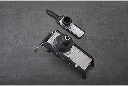 Professional Mandoline 2.0 - Adjustable Mandoline Slicer with 4 Cutting Thicknesses, Spring-Loaded Hand Guard, Stainless Steel Slicing Ramp, Foldable Non-Skid Feet for Safe, Convenient Food Prep