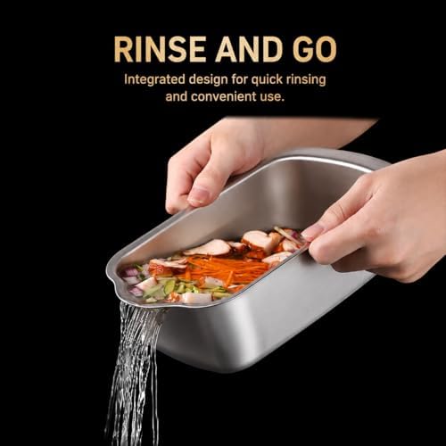 Vegetable Chopper, Stainless Steel Food Dicer and Mandoline Slicer with Drain Holes and Storage Container, Dishwasher Safe Food Chopper for Onion, Potato, Cucumber, Carrot and More - Image 4