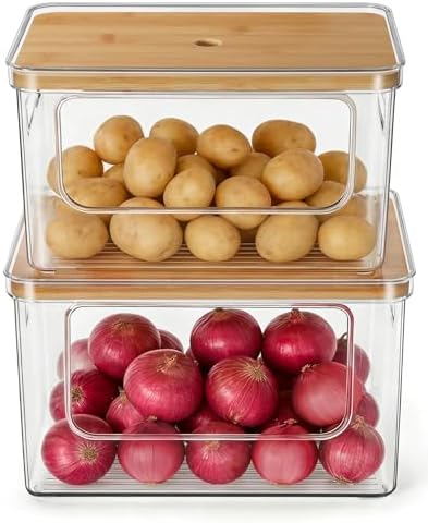 Potato and Onion Storage Bin for Pantry Organizer, Veggie Container