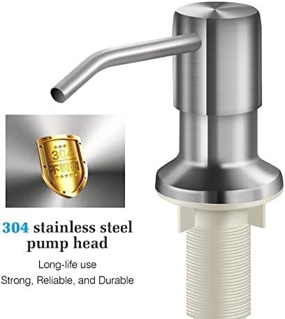 Soap Dispenser for Kitchen Sink and Extension Tube Kit, Stainless Steel SoapDispenser with 47 Inches Tube Connects Directly to Soap Bottle, Hand and Dish Soap Dispenser Pump （Brushed Nickel）