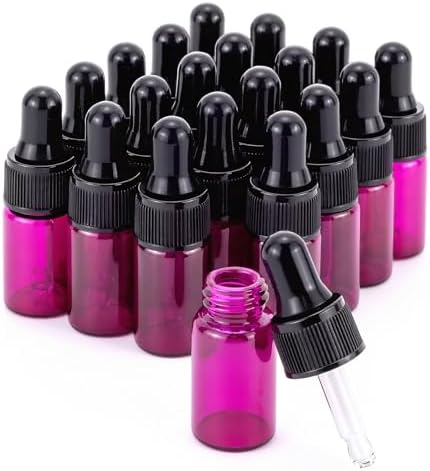 Kesell 3ml Glass Dropper Bottle, 20-Pack Empty Sample Vial by Kesell