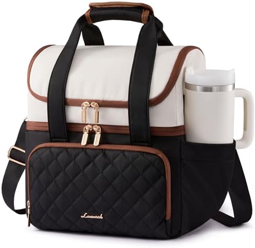 Insulated Lunch Box for Women,Large Double Deck Adult Lunch Bag