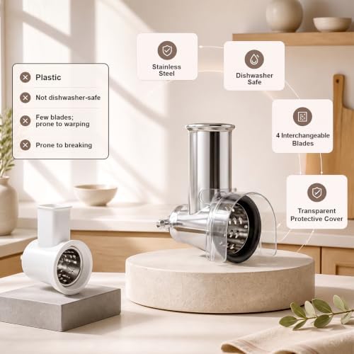 Slicer Shredder Attachment for KitchenAid Stand Mixer, Cheese Grater