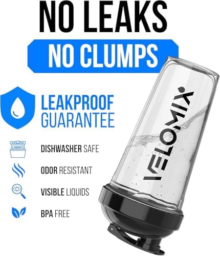 VELOMIX 6 Pack 28oz Shaker Cups for Protein Shakes, Blacks to Transparent - Image 3