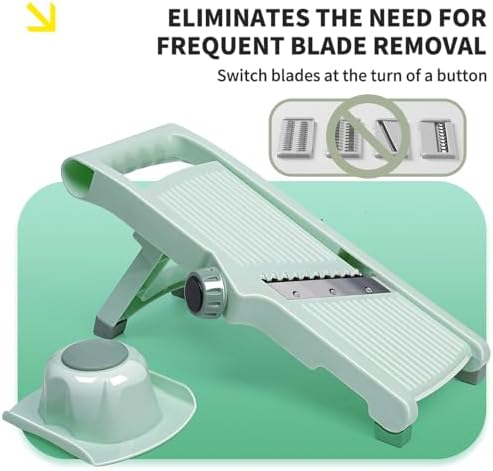 Adjustable Safe Mandoline Slicer for Kitchen, Stainless Steel Multifunction Vegetable & Fruit Cutter, Onion Potato Tomato Cabbage Apple Lemon Slicer Cutter, Multipurpose Veggie Slicer. - Image 4