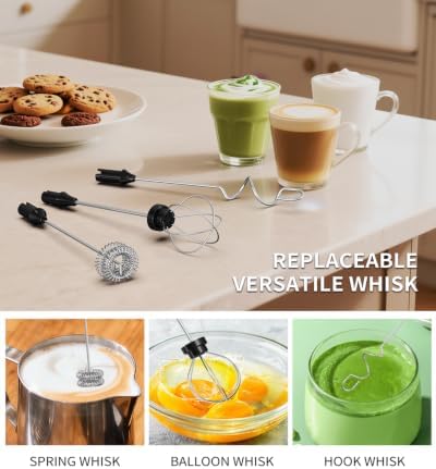 CIRCLE JOY Electric Milk Frother with Variable Speed, 3 Detachable Whisks - Image 4