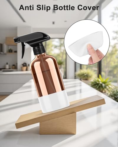Bontip Amber Glass Spray Bottle, 16 oz with White Silicone Sleeve, 1 Pack - Image 5