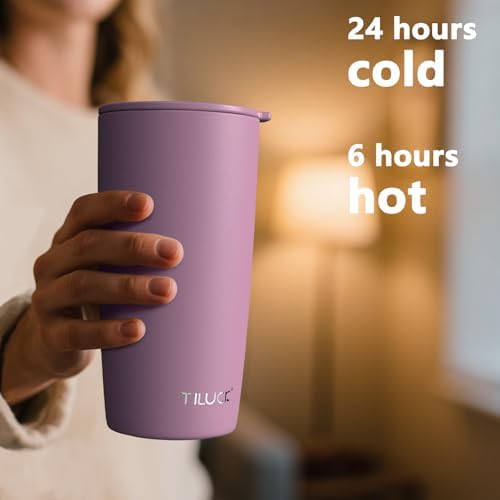TILUCK 20 oz Insulated Coffee Tumbler with BPA-Free Lid - Image 3