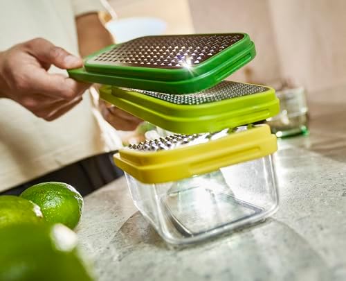Joseph Joseph Multi-Grate & Store Cheese Grater & Zester Set, 3-in-1 Box Grater with Food Storage Container - Image 3