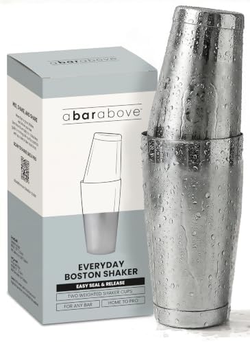 Professional Boston Shakers Set 18 oz Weighted Stainless Steel Cocktail Shaker Set for Bartenders, Premium 304 Steel Bar Shaker, Essential Bartending Tools for Mixing Drinks
