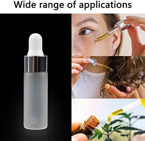 Kesell 5ml Frosted Glass Dropper Bottles for Oil with Silver Caps, 50-Pack - Image 4