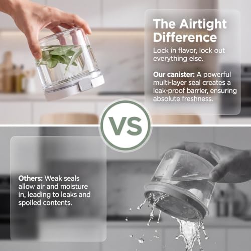 2 Pack Air Tight Loose Leaf Tea Storage Organizer Containers Set