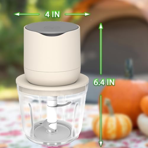 Electric Garlic Chopper, 600ML GLASS Food Processor Cordless