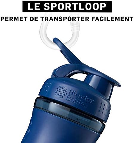BlenderBottle SportMixer Tritan Grip Shaker Bottle, Navy/Navy, 20-Ounce - Image 4