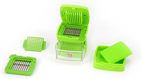Garlic-A-Peel Garlic Press, Crusher, Cutter, Mincer, and Storage Container - Includes Silicone Garlic Peeler - Easy to Clean - Stainless Steel Blades – (Green), standard - Image 2