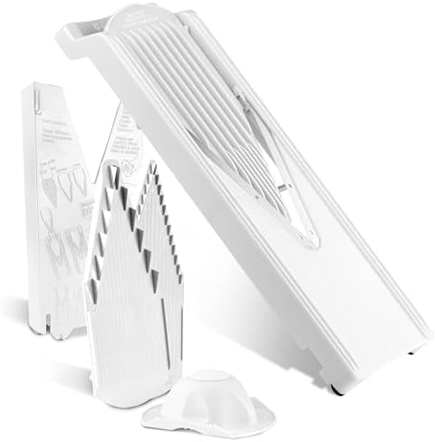 Mandoline Food Slicer Börner V3 (Starter Set) by Reston Lloyd • V-Slicer with Blade Storage & Safety Food Holder • Made in Germany • Fruit & Vegetable Chopper • Multiple Settings: White by B%C3%B6rner