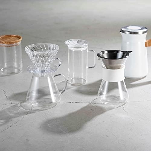 "Simply " V60 Glass Pour Over Coffee Set, Size 02