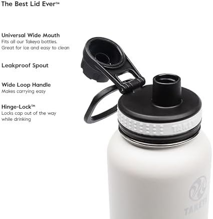 Originals 24 oz Vacuum Insulated Stainless Steel Water Bottle - Leakproof & BPA-Free Spout Lid - Keeps Drinks Cold 24 Hrs/Hot 12 Hrs - Double-Wall Design - Ideal for Active Lifestyles, White