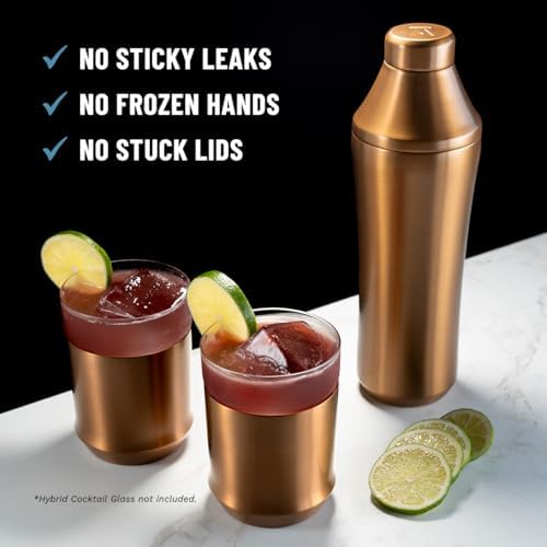 Hybrid Cocktail Shaker, Vacuum Insulated Stainless Steel, Copper, 28 oz