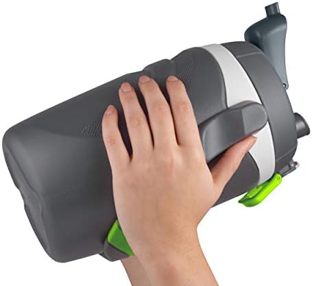 64 oz Hydration Bottle with Flip‑Up Spout, Foam Insulation, Carry Handle & Locking Lid, Half‑Gallon Water Jug for Sports, Workouts & Outdoor Use, Charcoal