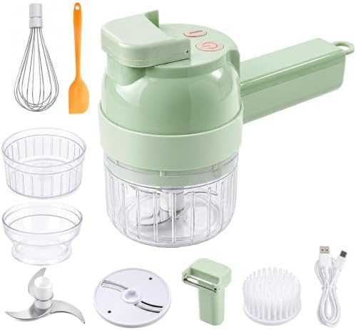 4 In 1 Handheld Electric Vegetable Cutter, Wireless Vegetable Cutter，1PC-A by Unknown